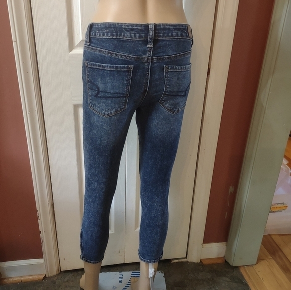 American eagle outfitters women's size 4 high rise jeggings crop super stretch - Picture 5 of 10